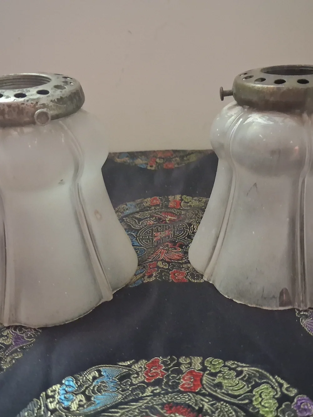 2 1/4 (2.25) Inch Vintage Empire Shaped Frosted Glass Shade